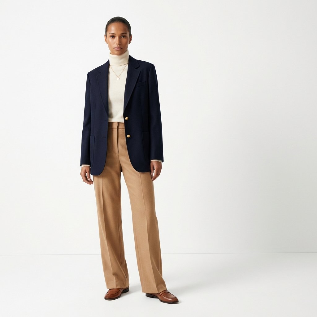 Woman showcasing refined luxury essentials that merge timeless classics with contemporary sophistication