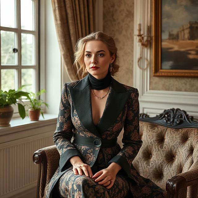 Woman blending vintage and modern pieces in classic quiet luxury and timeless elegance style
