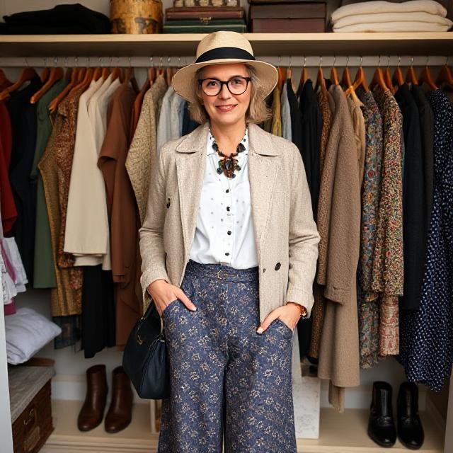 Organized closet displaying neutral capsule wardrobe staples and timeless luxury essentials.