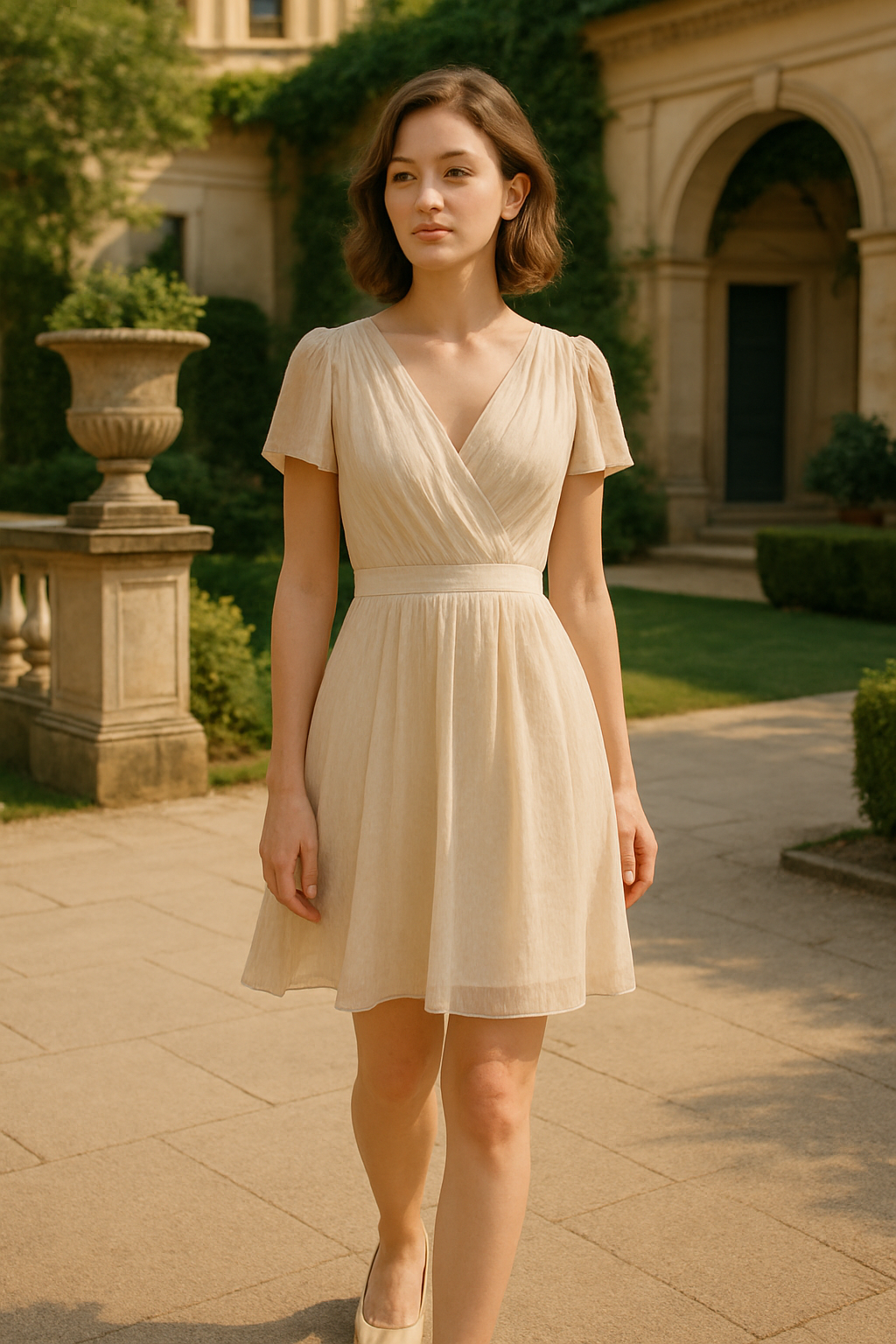 Curated collection of timeless basics including crisp whites, camel coat, and pearl accents.