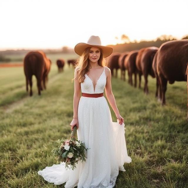 Woman in elegant country wedding attire featuring old money style and timeless grace