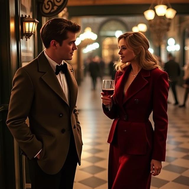 Woman in refined midi dress and vintage jewelry, capturing timeless elegance dating style.