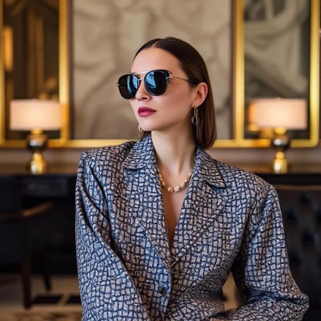 Understated woman in neutral tones and refined fabrics, epitomizing quiet luxury and classic style.