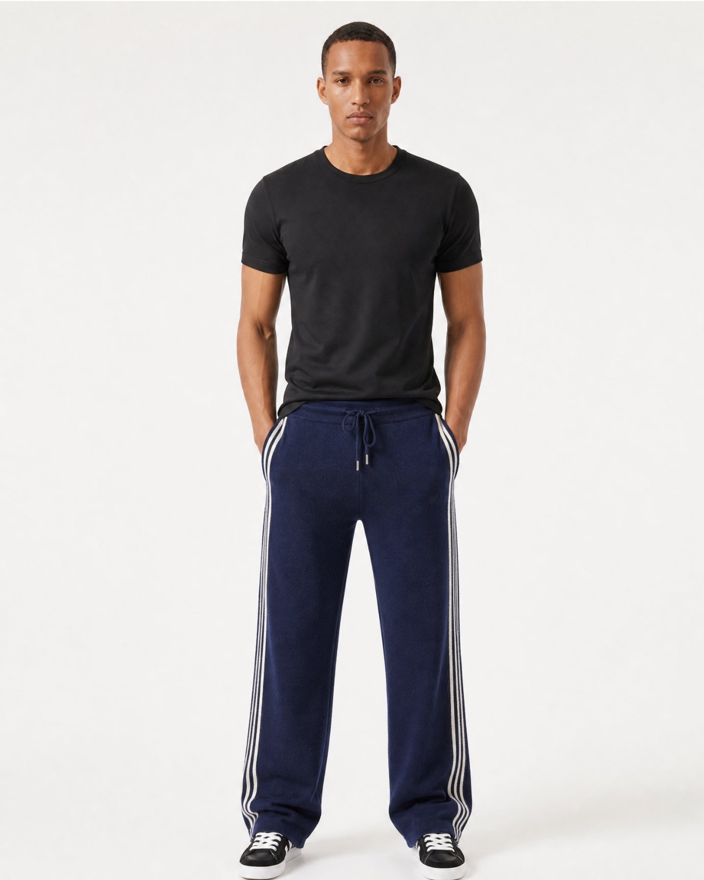 Boston Cashmere Wool Jacquard Straight Pants