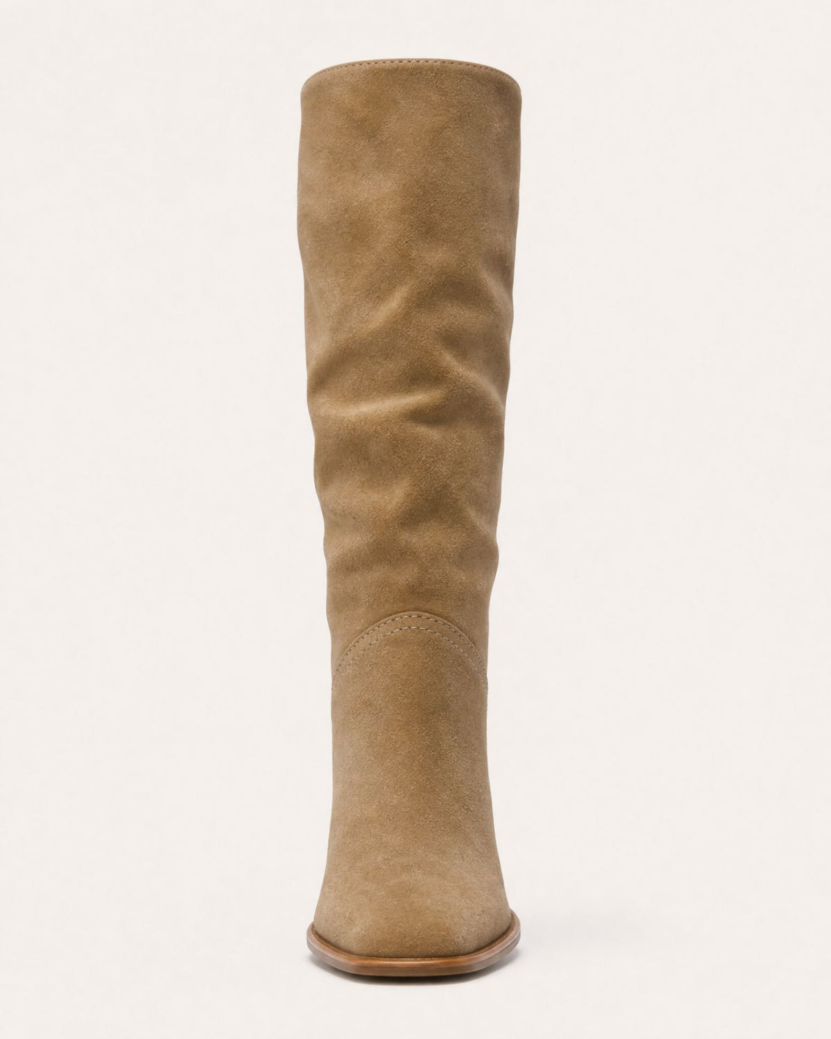 Kira Pull-On Square-Toe Leather Knee-High Boots