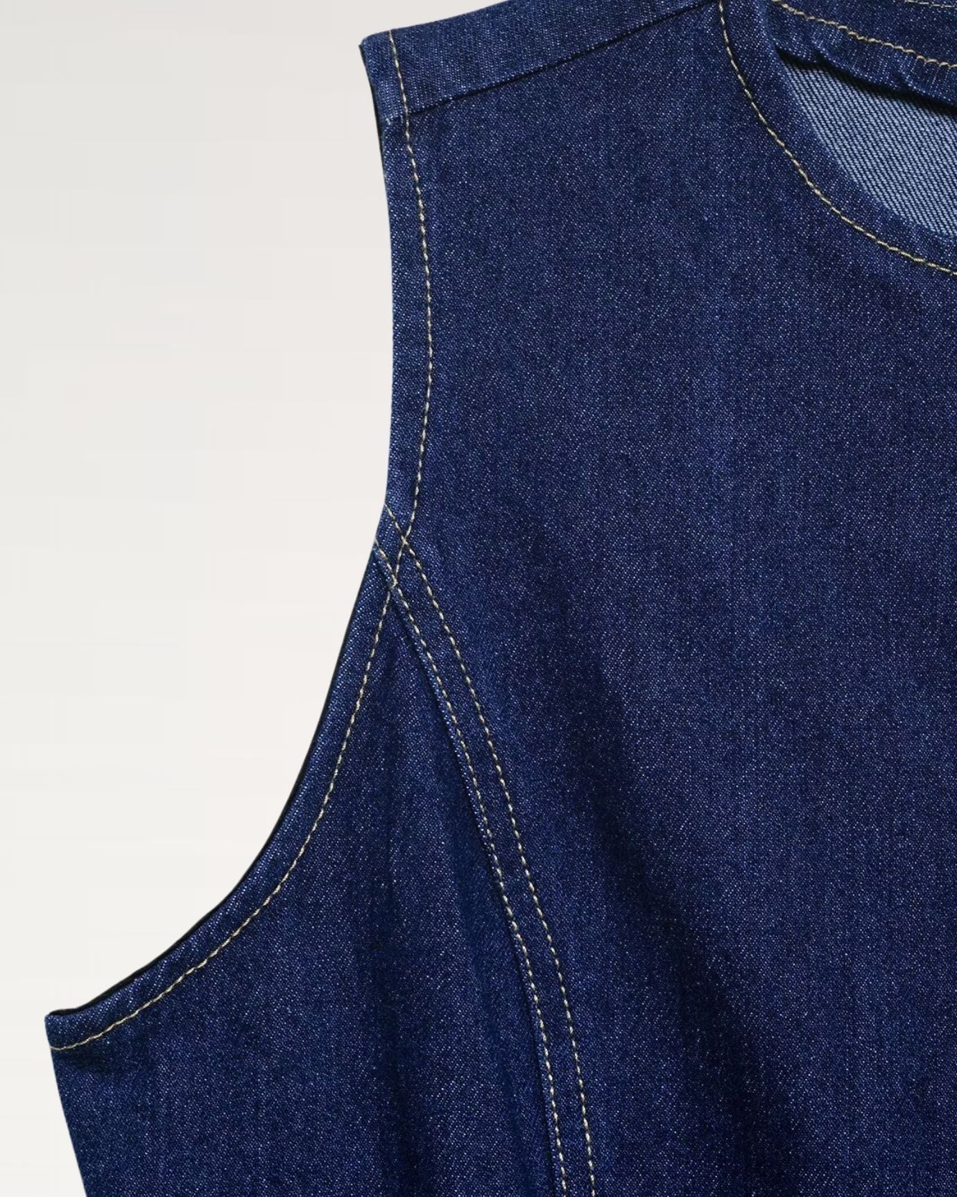 Casual fitted denim vest for layering
