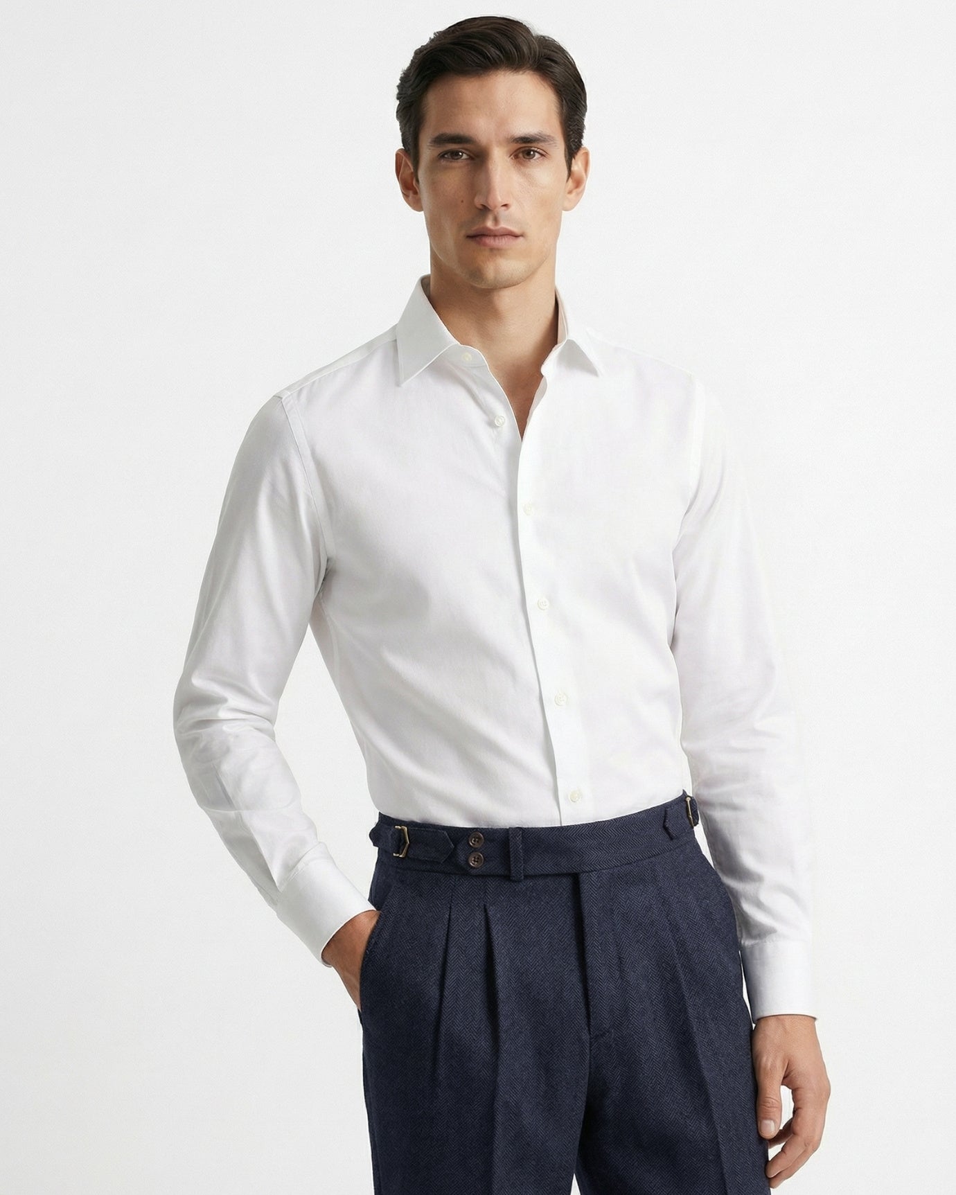 Italian Trousers Old Money Style Worsted Wool