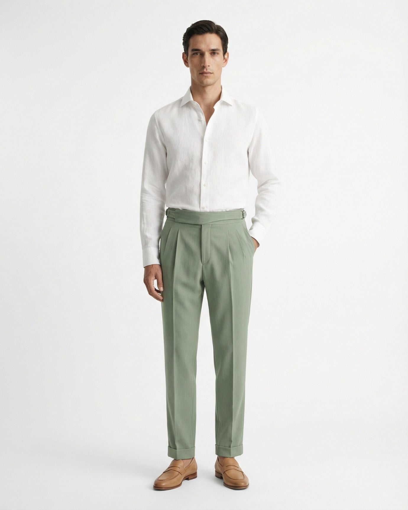 Retro British Trousers Naples High-Waist