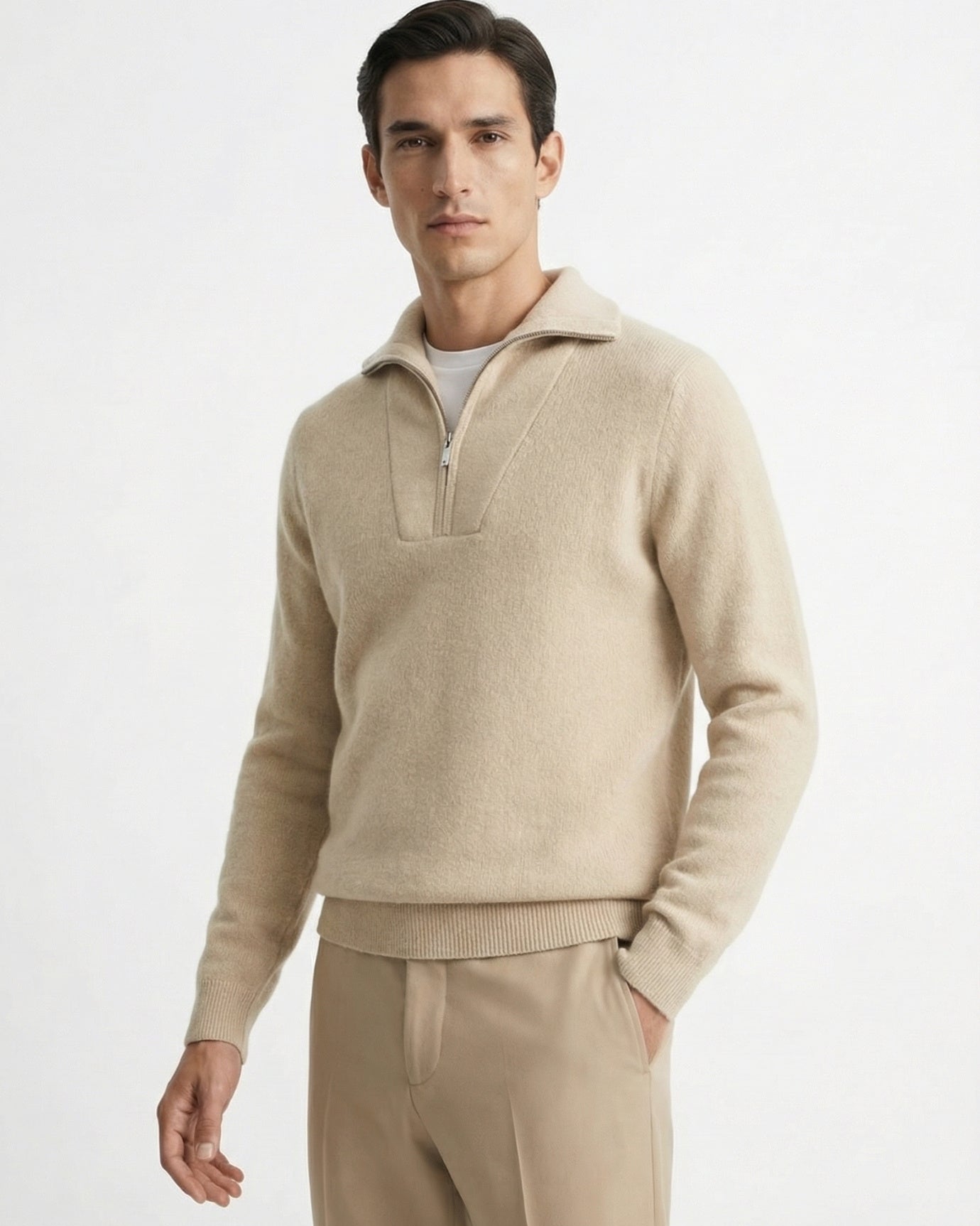 Cashmere Sweater Zipper Thickened