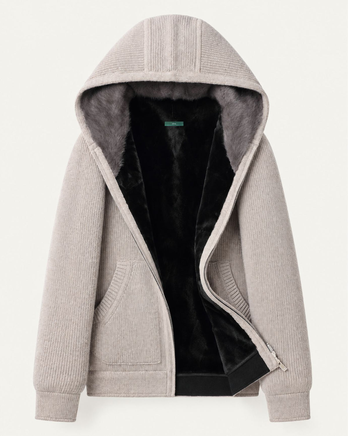Hooded Cashmere Parka with Full Mink Lining Jacket