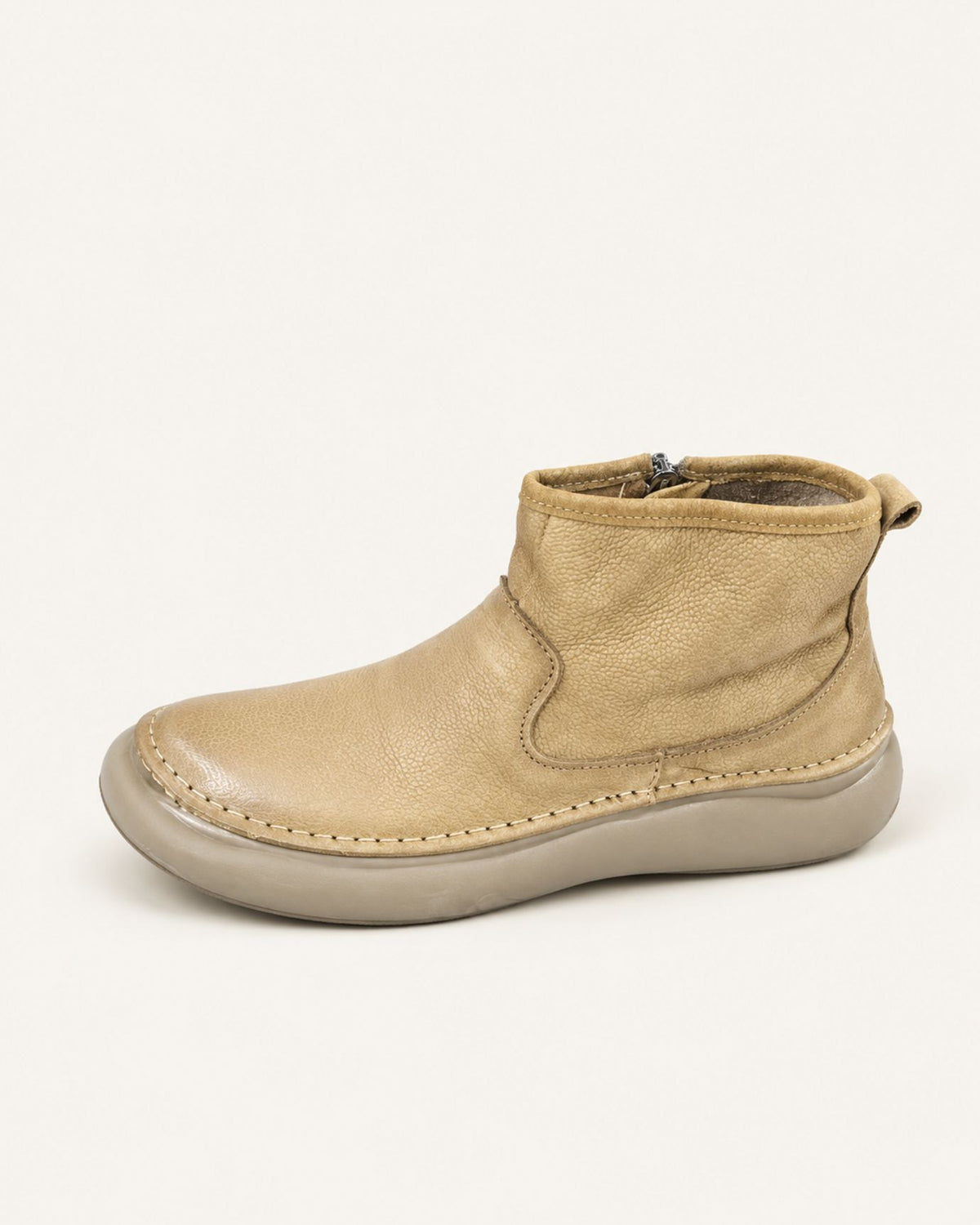 Top-Grain Leather Side-Zip Combat Boots