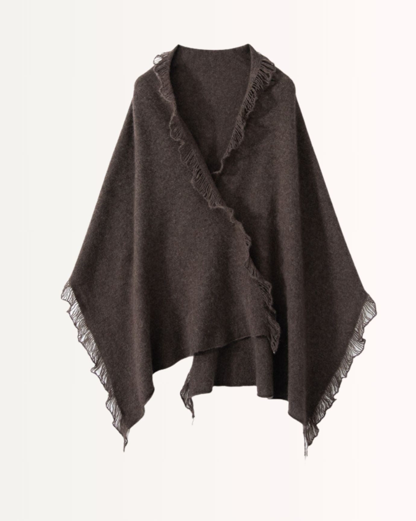 Brown-toned cashmere scarf for warm autumn outfits