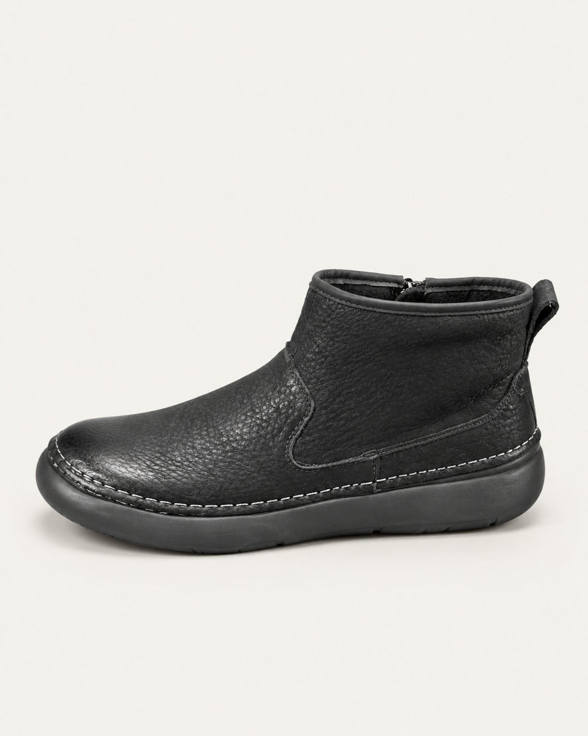 Top-Grain Leather Side-Zip Combat Boots