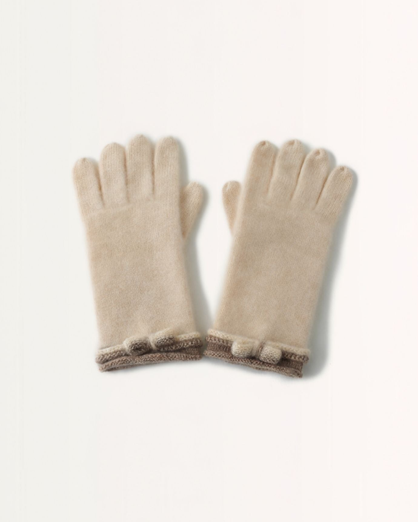 Cashmere Thickened Gloves matching bow knitted