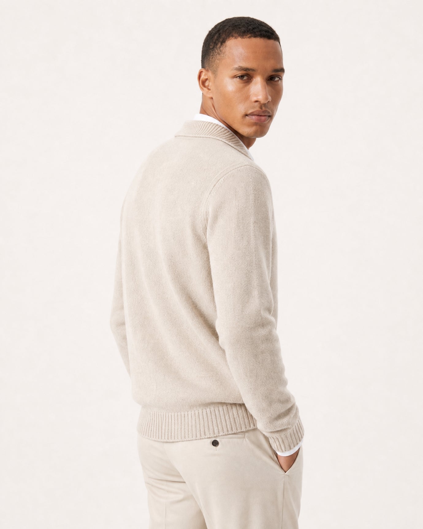 Hamptons Thick Cashmere Full-Zip Knit Sweater