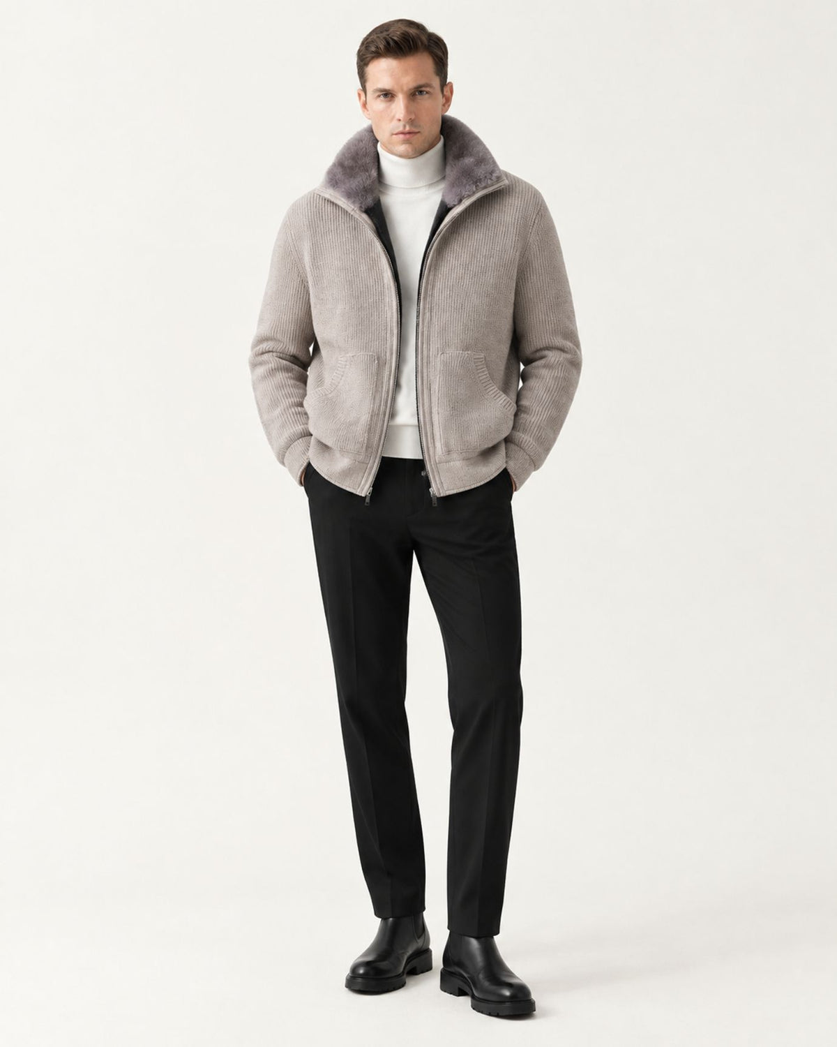 Cashmere Parka with Full Mink Lining Jacket