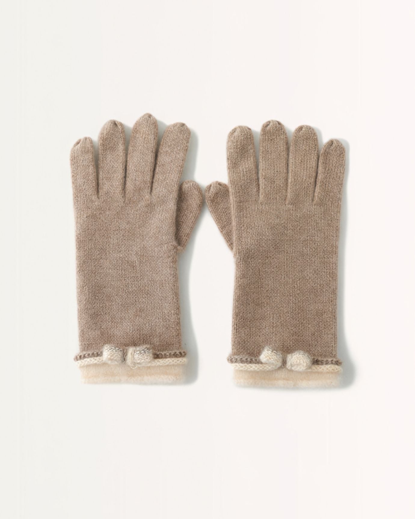 Cashmere Thickened Gloves matching bow knitted