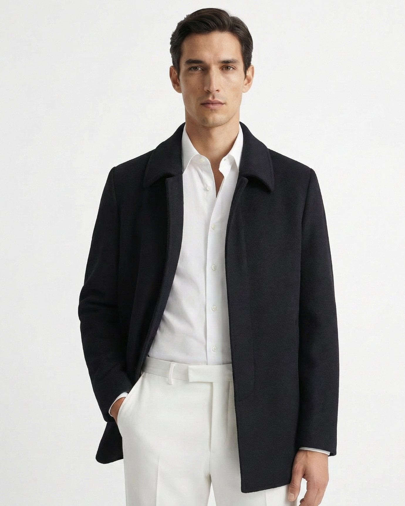 Thick Wool Coat Jacket with Lined Down Jacket