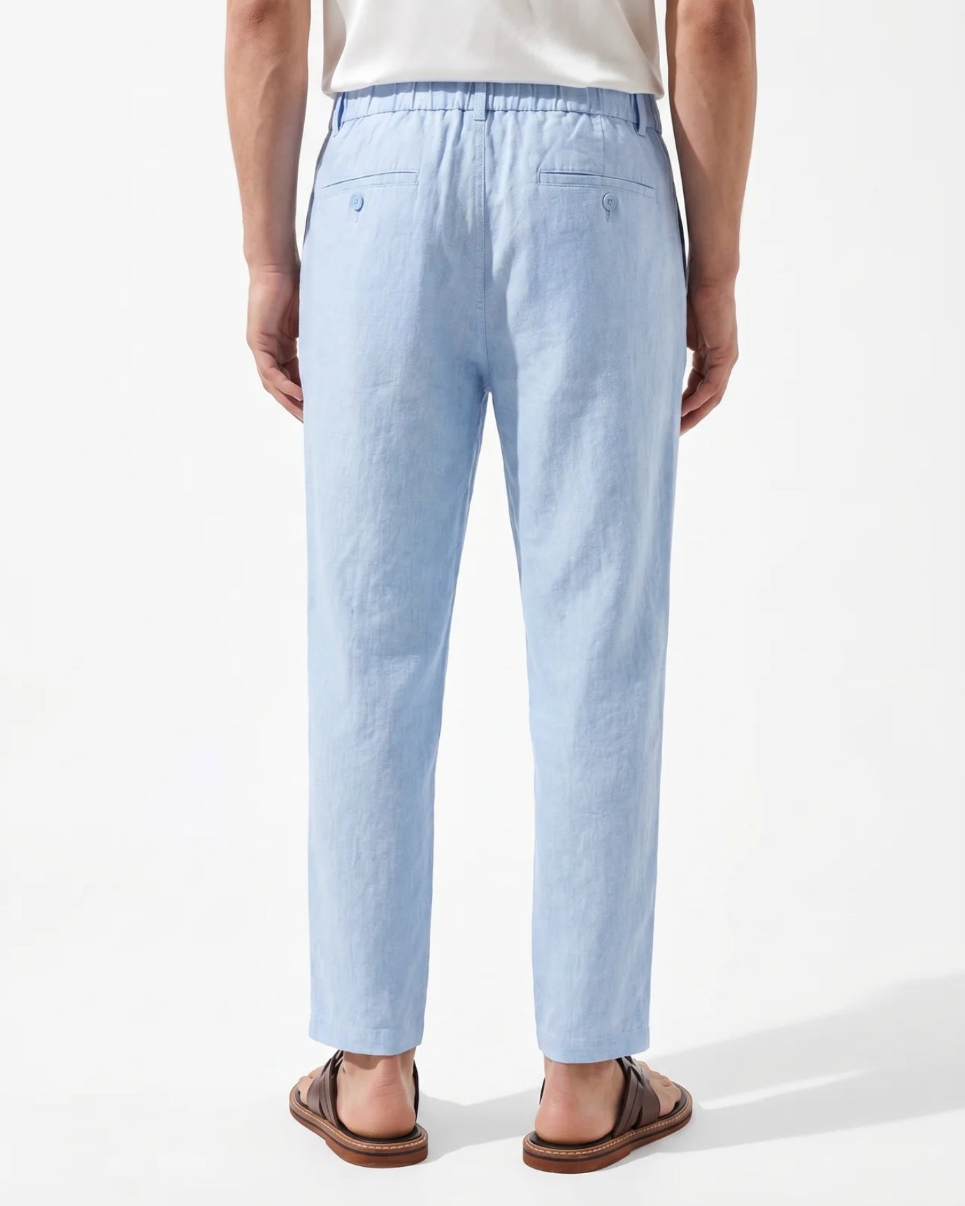 Marbella Linen Trousers – Elastic Waist Relaxed Fit