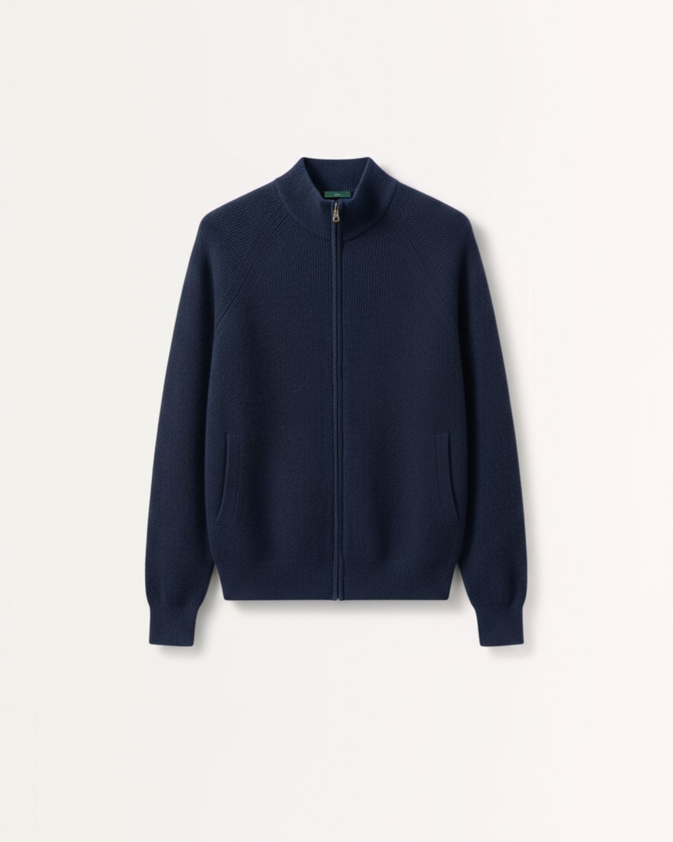 Fine Cashmere Thick Jacket Cardigan with Perforated Knit