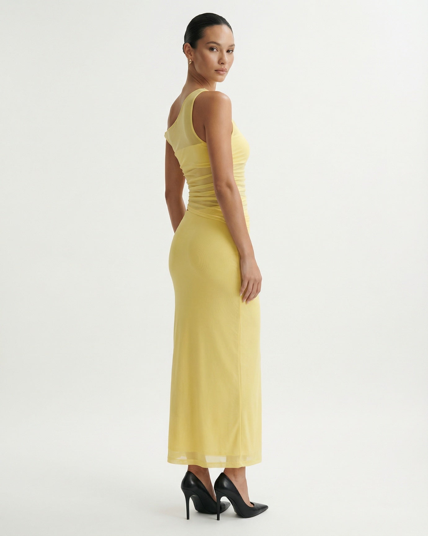 Milena Mesh-Kleid, schlanke Hüfte