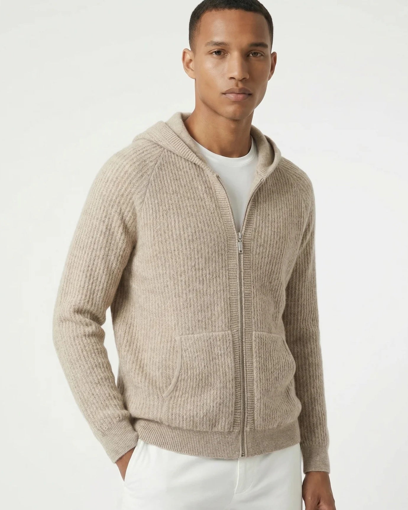 Thickened Wool Hooded Cardigan Zipper
