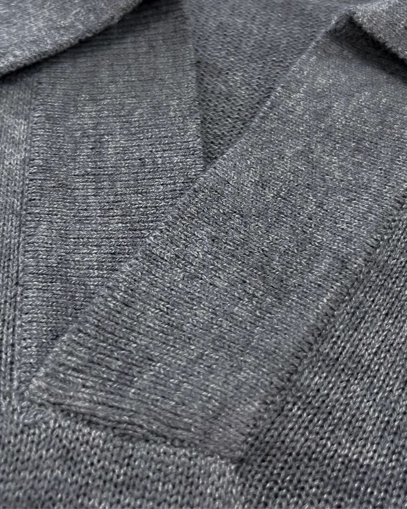 Men's Old Money style wool blend polo with fine texture