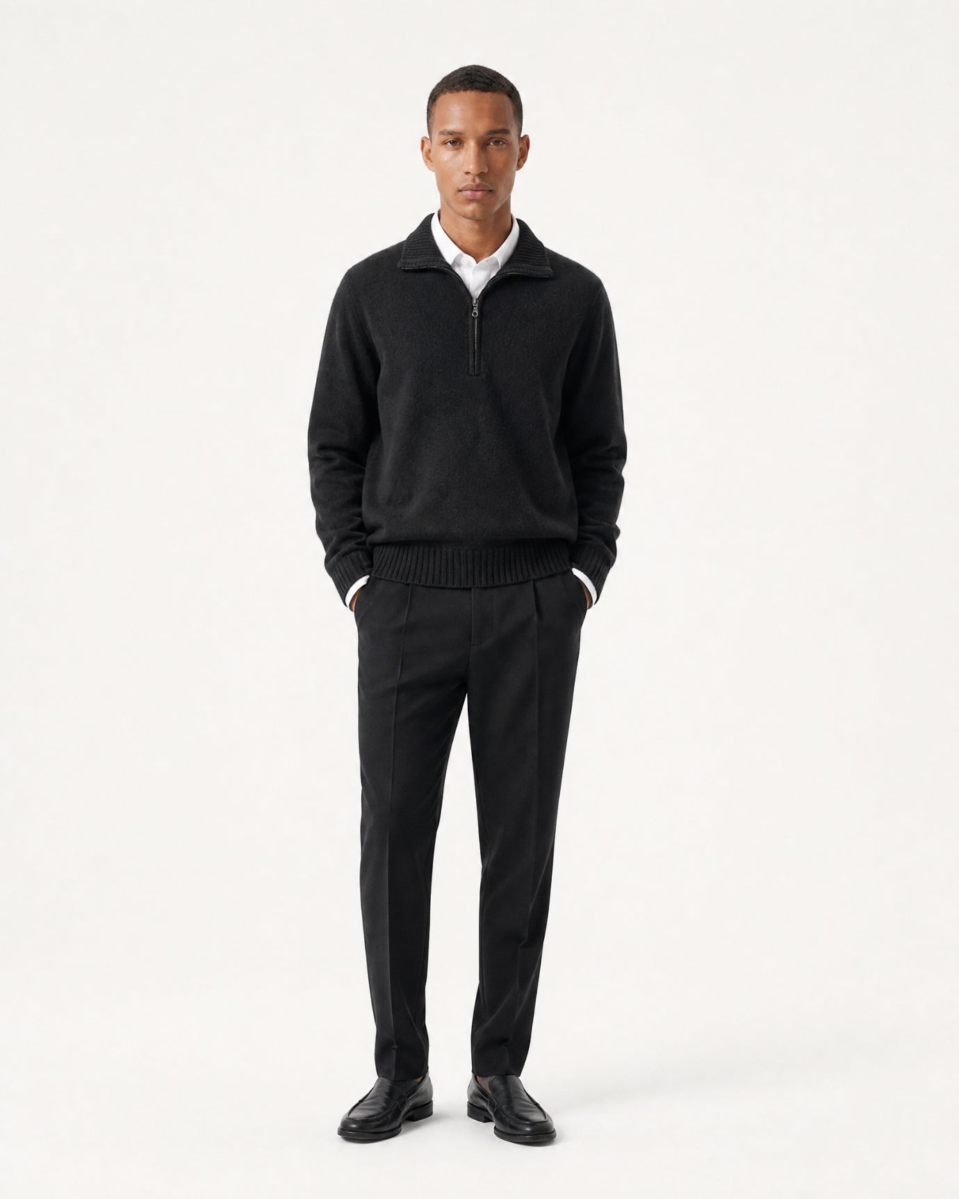 Hamptons Thick Cashmere Full-Zip Knit Sweater