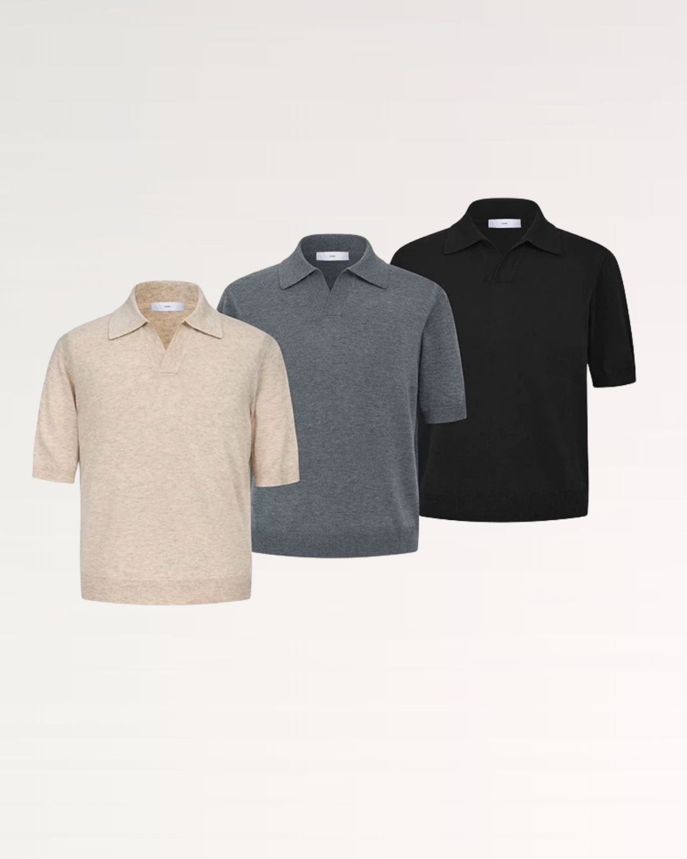 Premium quality Old Money wool blend polo with button collar
