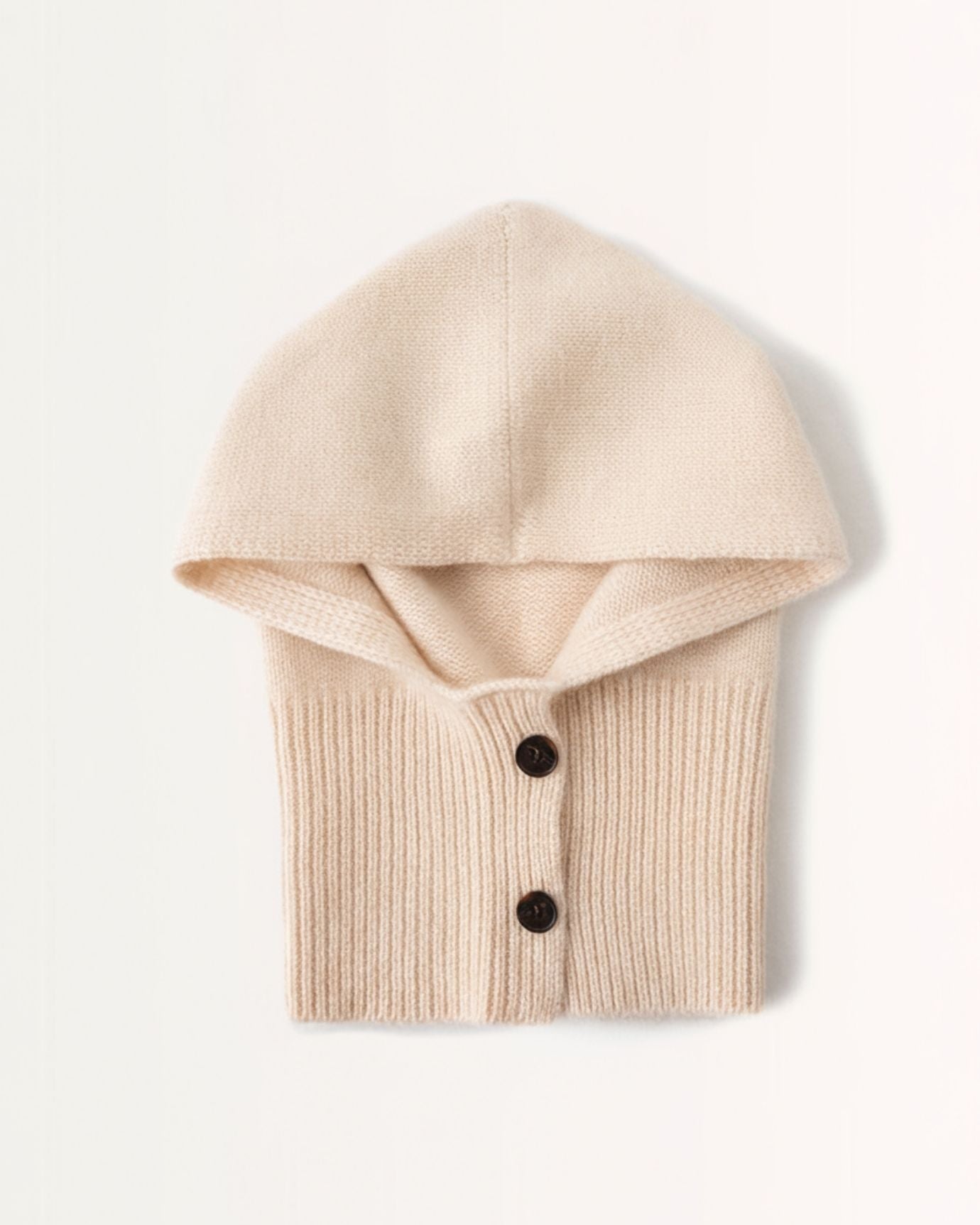 Cashmere Knitted Hat Buttoned