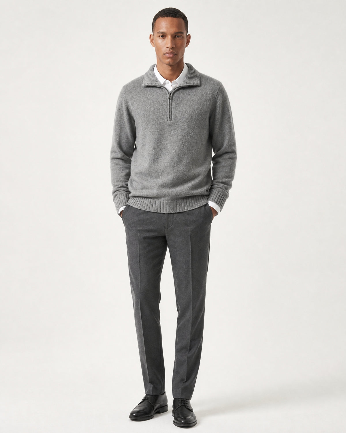 Hamptons Thick Cashmere Full-Zip Knit Sweater