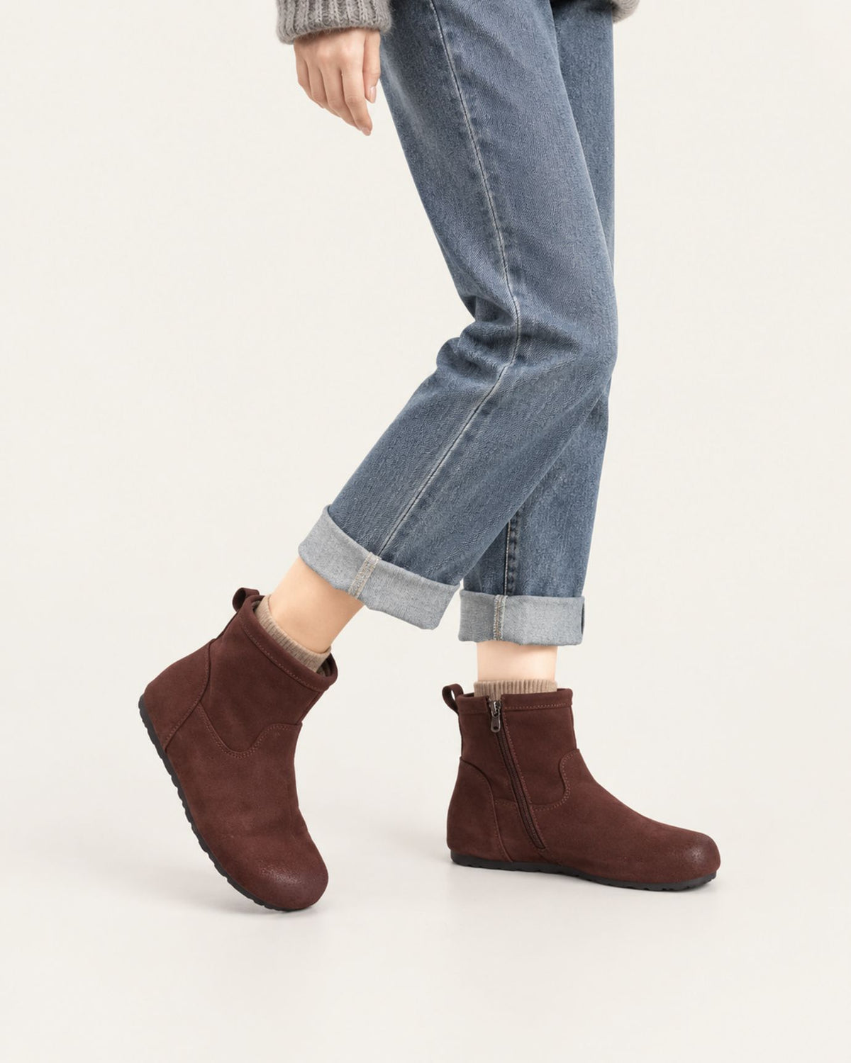 Retro Suede Hidden Wedge Boots