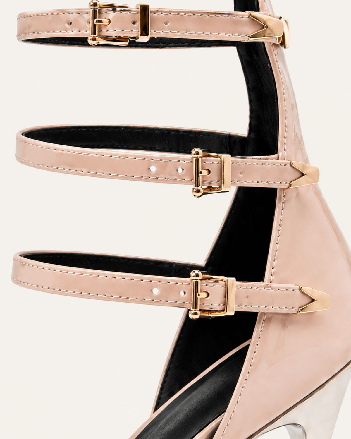 Pointed-Toe Patent Leather Ankle-Strap Pumps