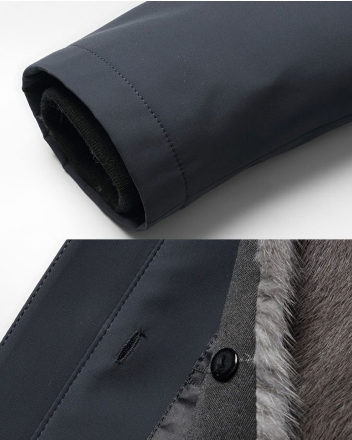 Genuine Mink-Lined Mid-Length Hooded Coat