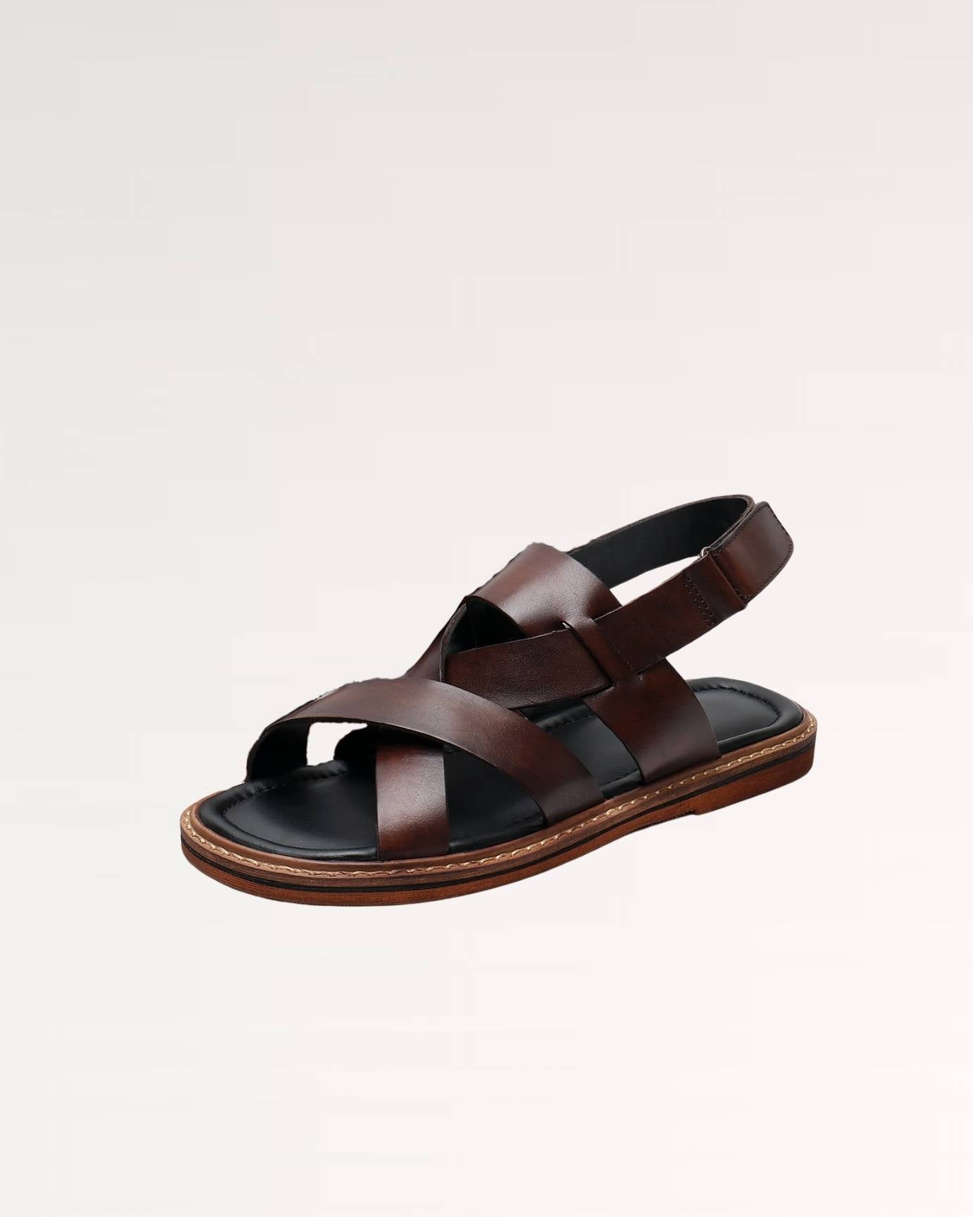 Lovau Portofino Leather Sandals Brown