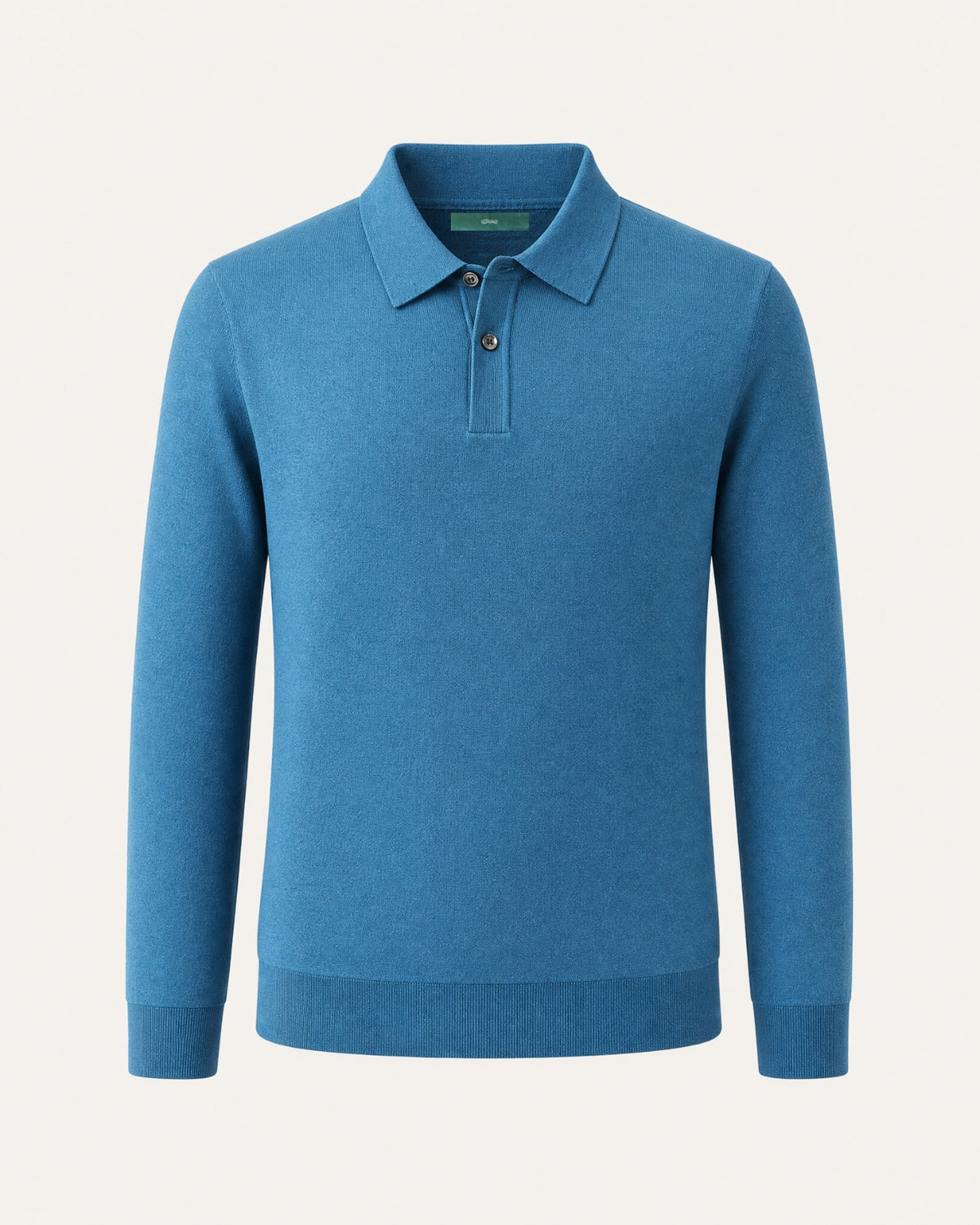 Worsted Merino Wool Long-Sleeve Polo Sweater