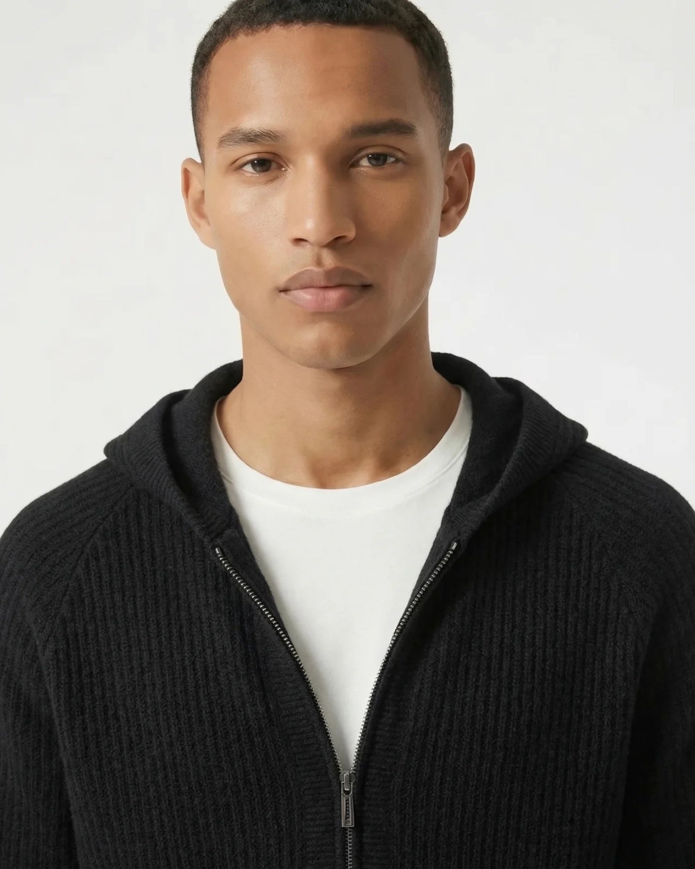 Thickened Wool Hooded Cardigan Zipper