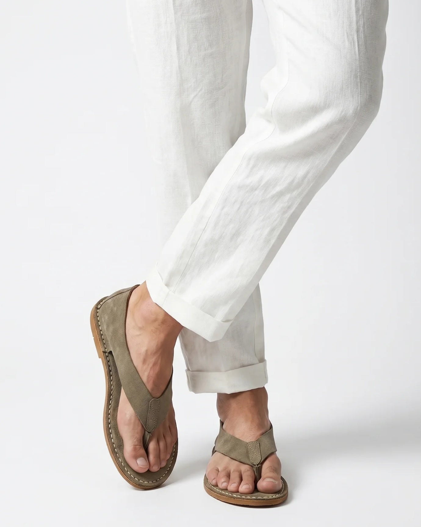 Comfortable Leather Flip-Flops – Breathable Velvet Sandals