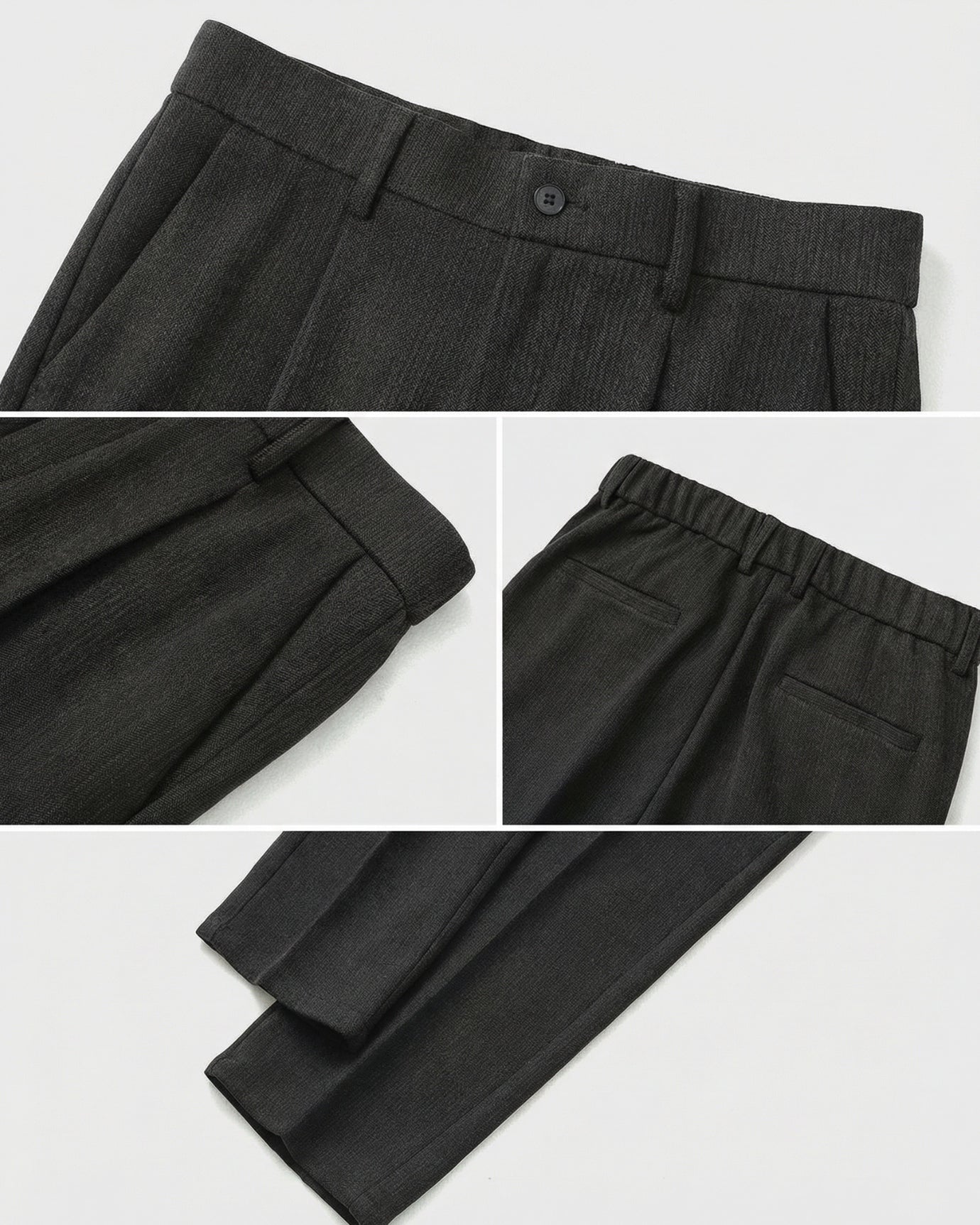 Pantalones de lana de alta gama, holgados y rectos