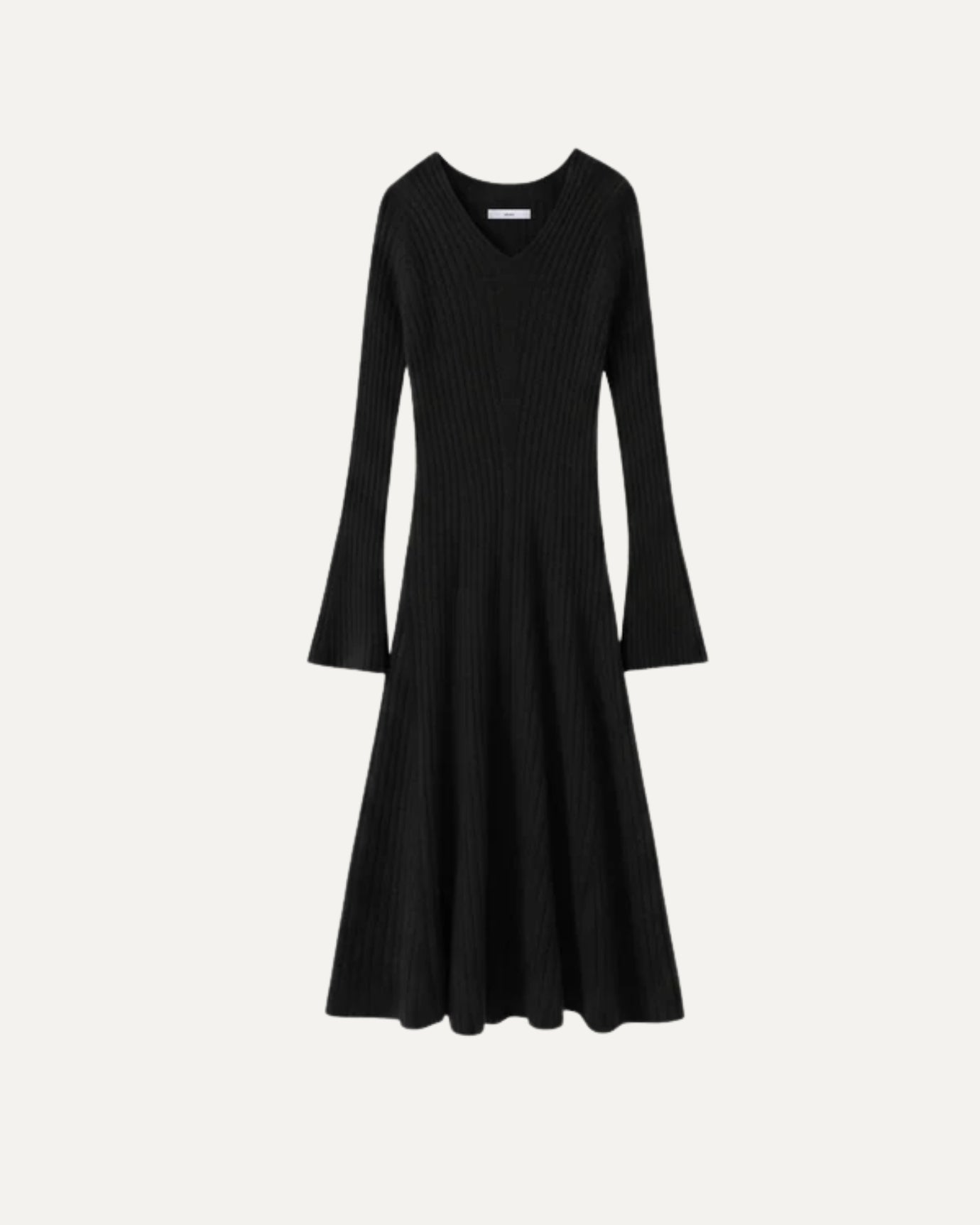 Vestido de cachemir con escote en V, probado a prueba de piel