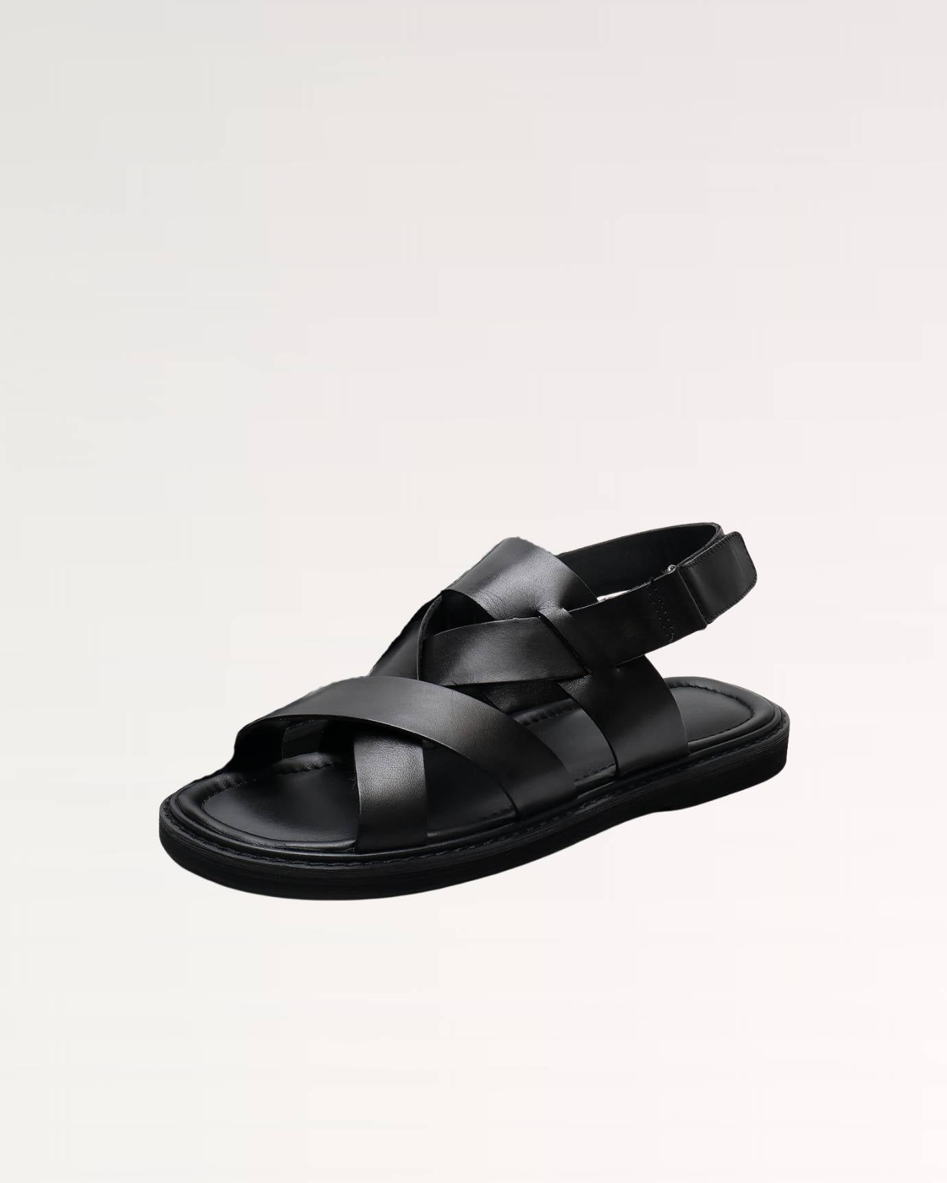 Lovau Portofino Leather Sandals Black