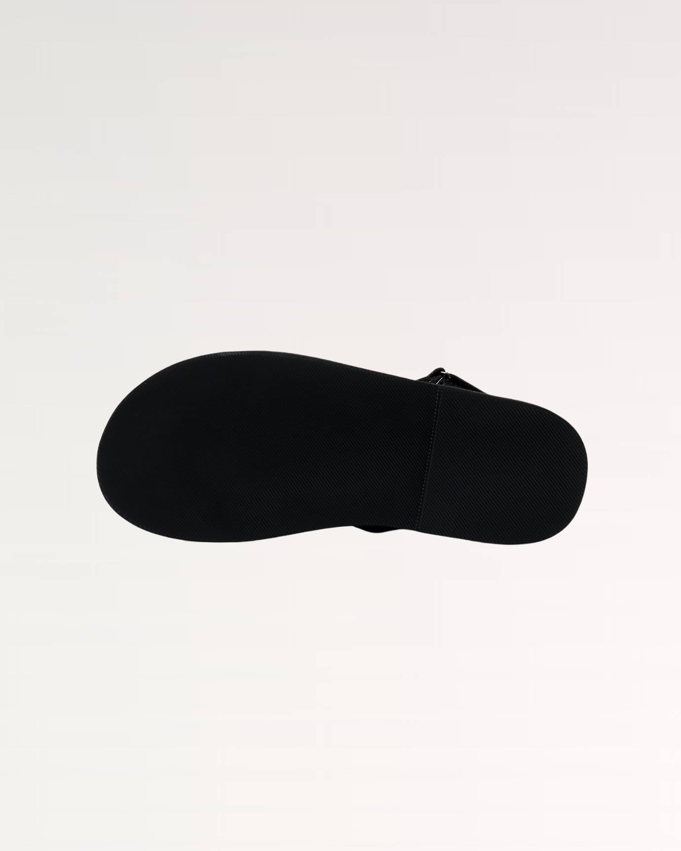 Pair of Lovau Portofino leather sandals on a white background