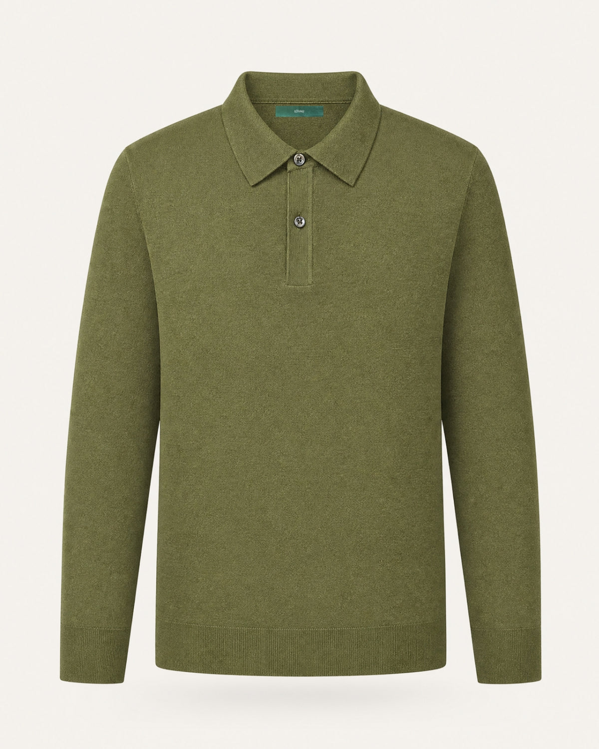 Worsted Merino Wool Long-Sleeve Polo Sweater