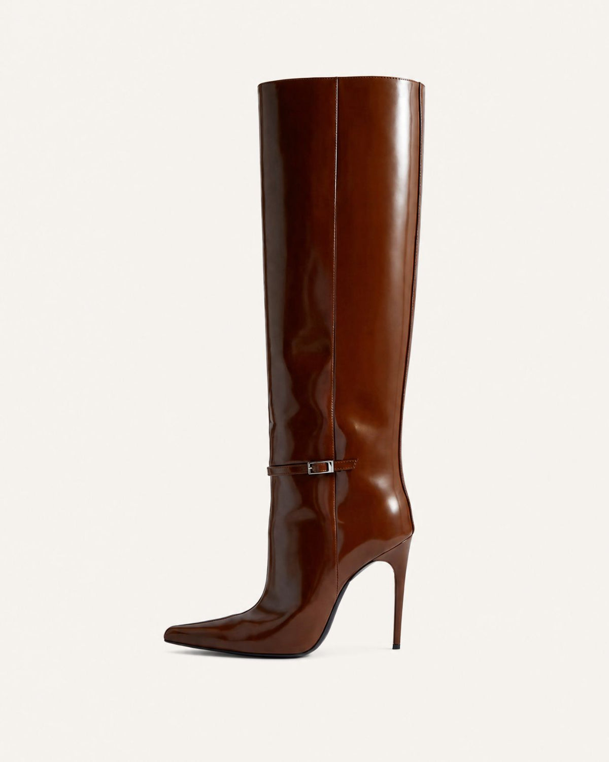 Divina Patent Leather Straight-Shaft Boots
