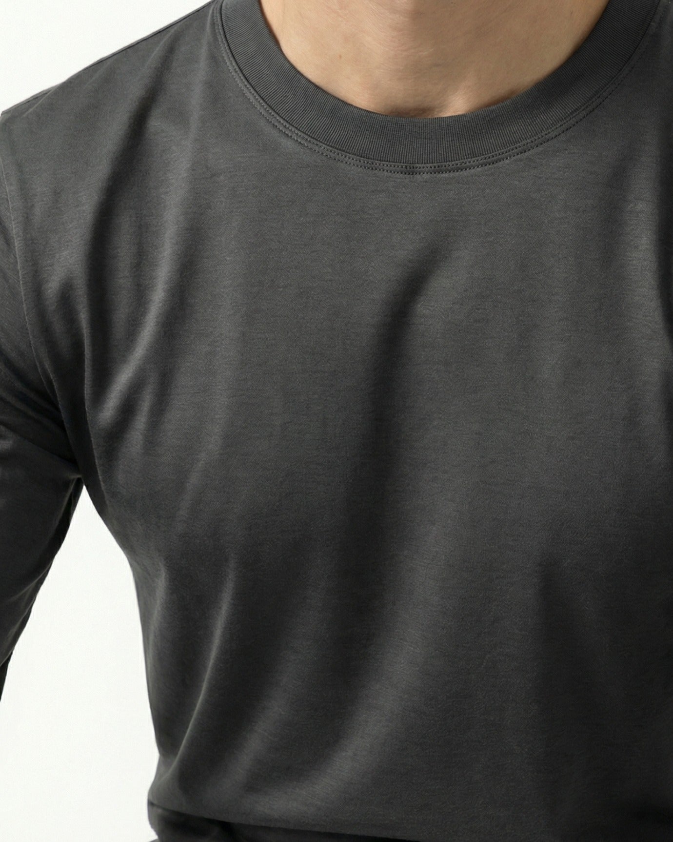 High-End Double Mercerized Lyocell Cotton Long Sleeve T-Shirt