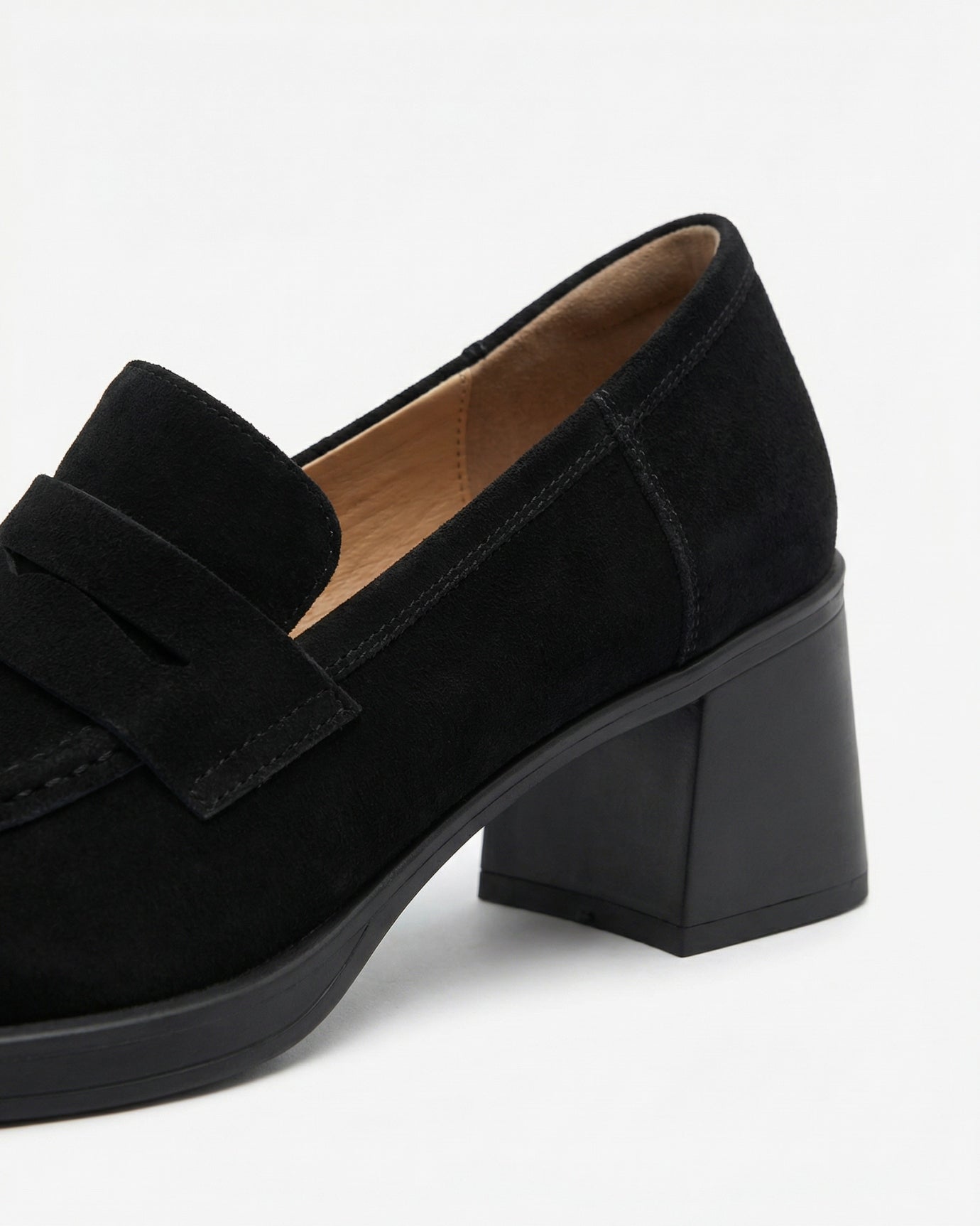 Franziska Old Money Genuine Leather Loafers Heels | Velvet-Lined