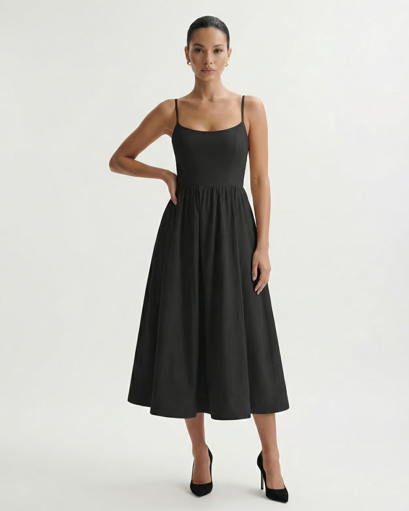 Mira Border Black Dress