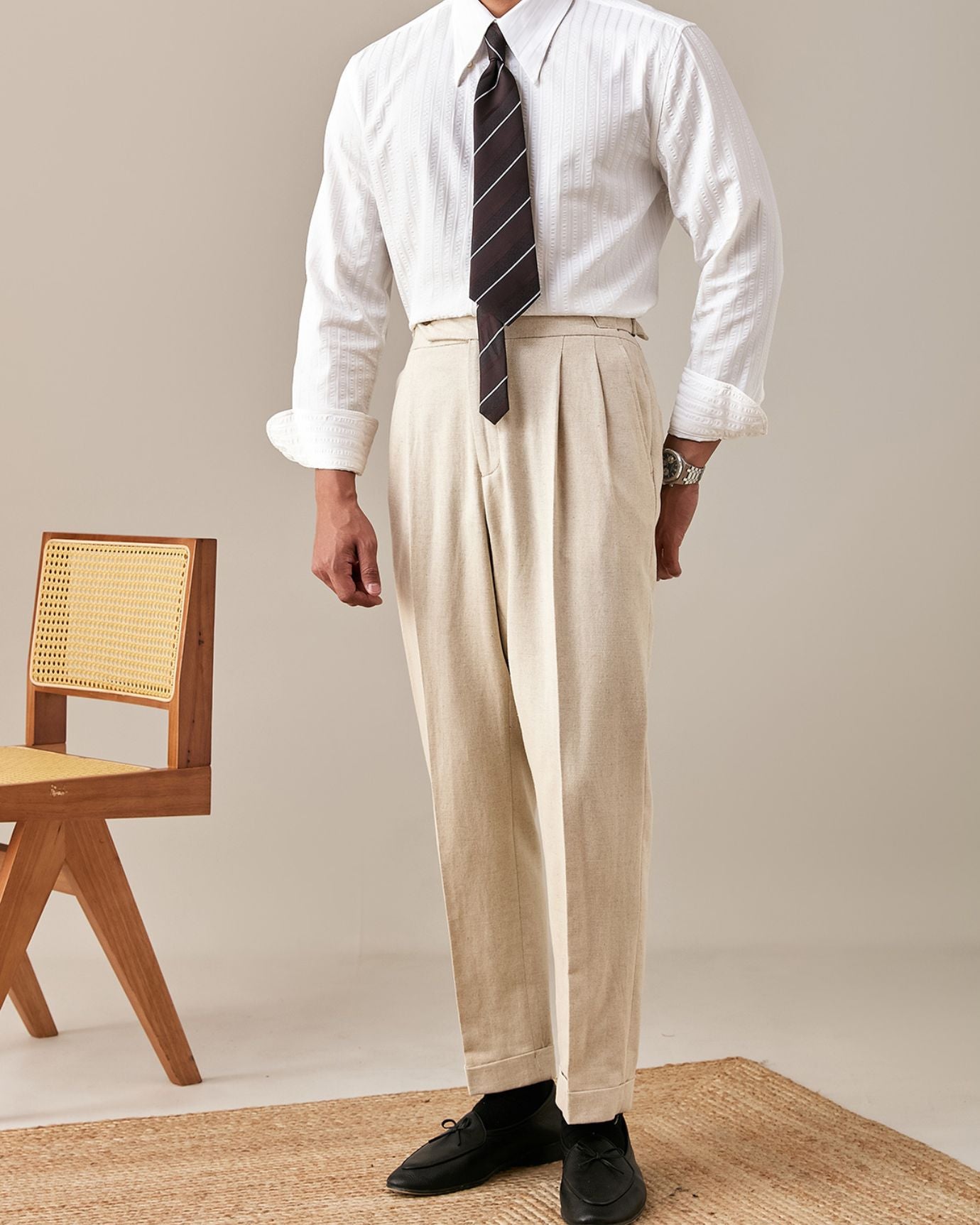 Old Money Brand - Business Trousers Cotton & Linen Blend