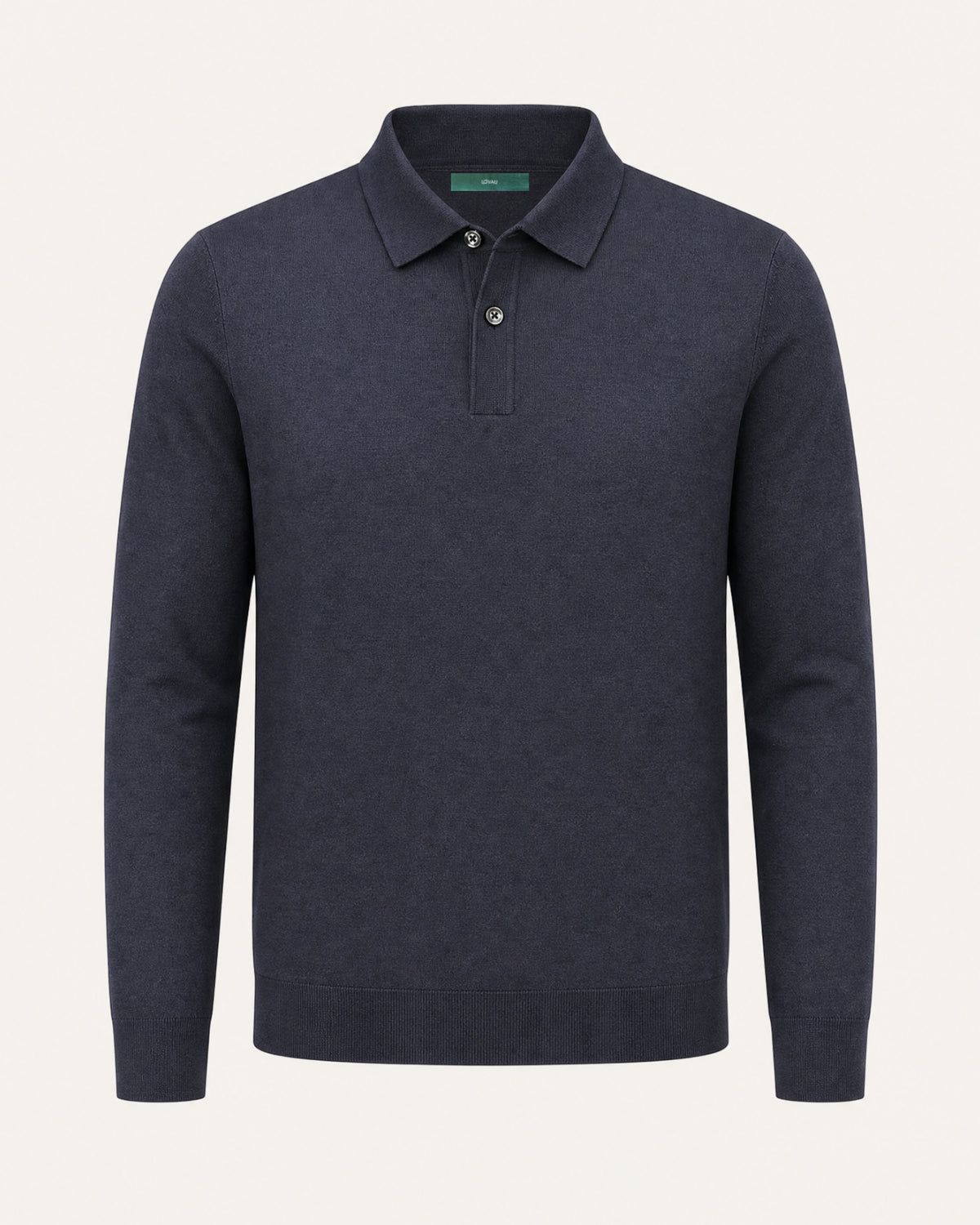 Worsted Merino Wool Long-Sleeve Polo Sweater