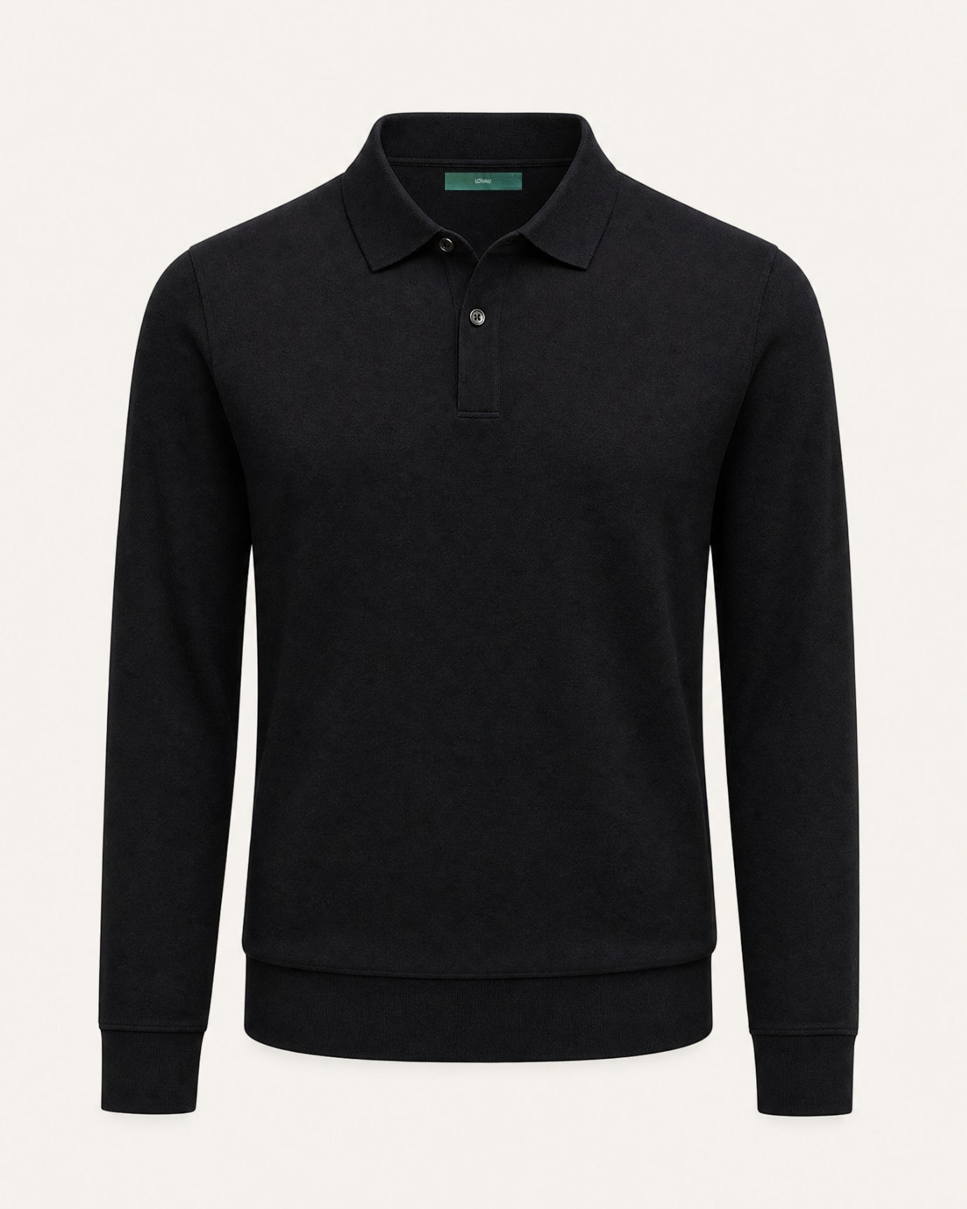 Worsted Merino Wool Long-Sleeve Polo Sweater